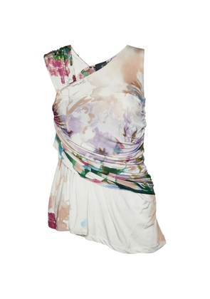 Just Cavalli Vintage printed draped top - Neutrals