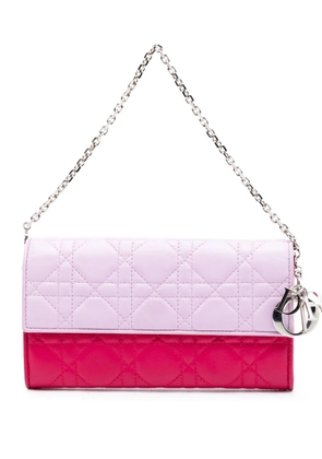 Christian Dior Pre-Owned 2014 Bicolor Lambskin Cannage Lady Dior Wallet On Chain handbag - Pink