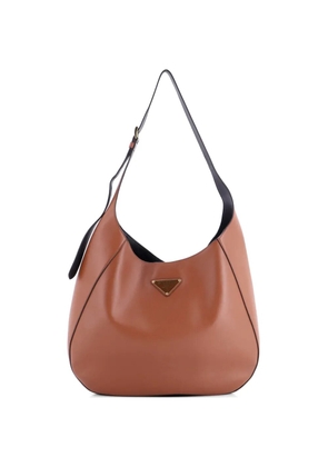 Prada Pre-Owned Triangle Logo Curved City Calf Large hobo bag - Brown