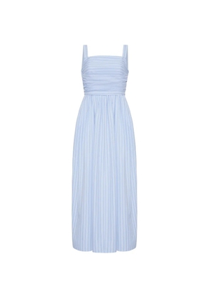 Adam Lippes Calista striped gathered midi dress - Blue