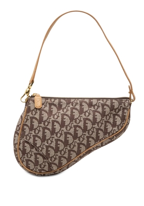Christian Dior Pre-Owned 2003 Mini Diorissimo Canvas Saddle Pochette shoulder bag - Brown