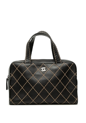 CHANEL Pre-Owned 2000-2002 CC Lambskin Wild Stitch handbag - Black