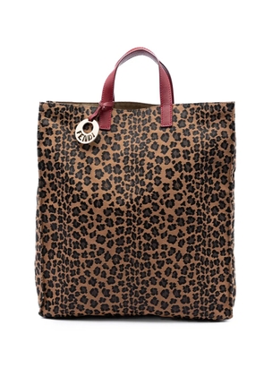 Fendi Pre-Owned 2010-2026 Leopard Printed Canvas Shopping tote bag - Brown