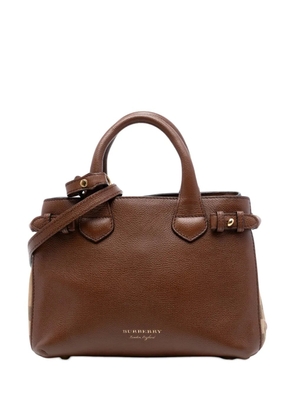 Burberry Pre-Owned 2000-2017 Small Grainy Calfskin and House Check Banner satchel - Brown