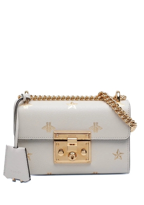 Gucci Pre-Owned 2016-2026 Small Leather Bee Star Padlock crossbody bag - White