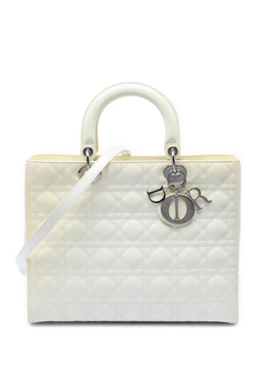 Christian Dior Pre-Owned 2010 Large Lambskin Cannage Lady Dior satchel - White