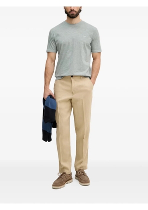 Gant logo-embroidered slub-texture T-shirt - Grey