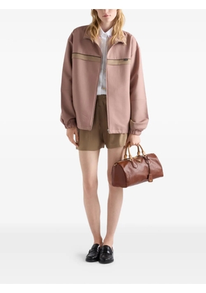 Prada large leather top-handle bag - Brown