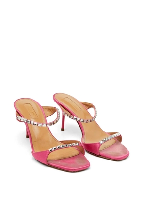 Aquazzura crystal-embellished satin sandals - Pink