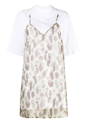 Palm Angels leopard-print T-shirt dress - Neutrals