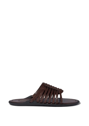Miu Miu nappa-leather slides - Brown