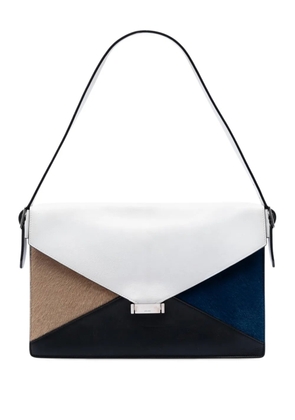 Celine Pre-Owned 2012 Multicolor Leather and Pony Hair Diamond shoulder bag - White