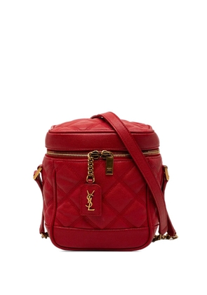 Saint Laurent Pre-Owned 2021 Grain de Poudre Quilted 80s vanity bag - Red