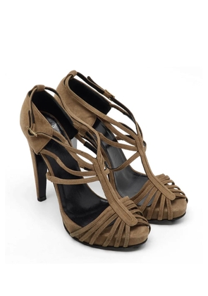 Pierre Cardin Pre-Owned strappy suede sandals - Brown