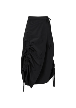 TOMBOY ruched midi wrap skirt - Black
