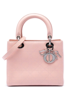 Christian Dior Pre-Owned 2004 Medium Calfskin Cannage Stitched Lady Dior satchel - Pink