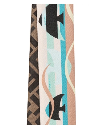 FENDI fish-print scarf - Blue