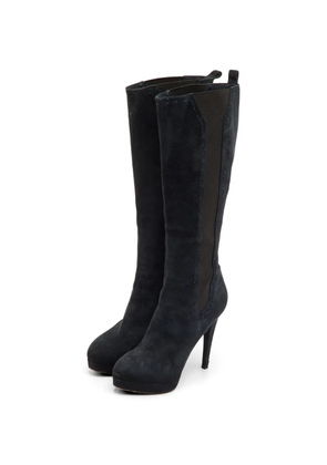 Saint Laurent Pre-Owned platform suede boots - Blue
