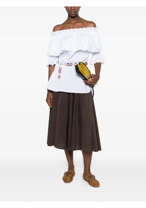 CARLA G. flared midi skirt - Brown