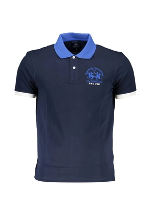 La Martina logo-embroidered cotton-pique polo shirt - Blue