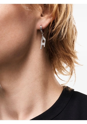 Diesel D logo drop earrings - Silver