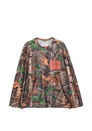 Magic Stick camo-print mesh T-shirt - Brown