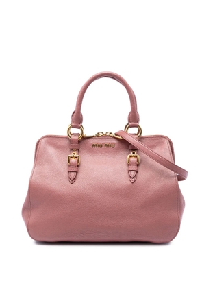 Miu Miu Pre-Owned 2010-2026 Goatskin Madras satchel - Pink