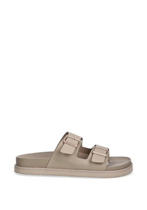 Gant buckle-fastening double-strap slides - Neutrals
