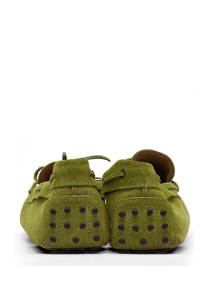 Tod's Vintage bow suede slip on loafers - Green