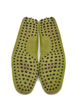 Tod's Vintage bow suede slip on loafers - Green