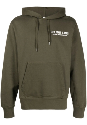 Helmut Lang logo print hooded sweatshirt - Green