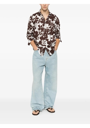 Brian Dales floral-print shirt - Brown