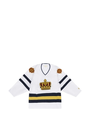Aimé Leon Dore crown-patch striped-details T-shirt - White