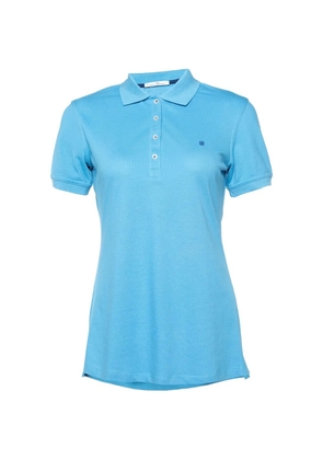 Carolina Herrera Vintage logo-embroidered piqué T-shirt - Blue