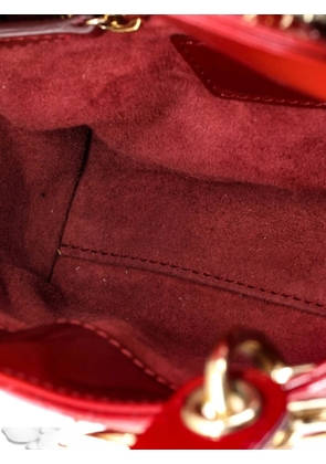 Christian Dior Pre-Owned Lady Dior Chain Bag Cannage Quilt Patent Mini satchel - Red