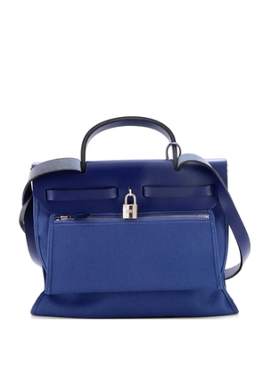 Hermès Pre-Owned Herbag Zip Leather and Toile 31 shoulder bag - Blue