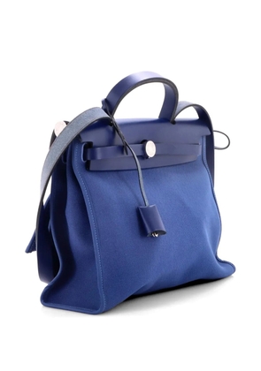 Hermès Pre-Owned Herbag Zip Leather and Toile 31 shoulder bag - Blue