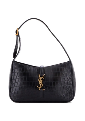 Saint Laurent Pre-Owned Le 5 a 7 Crocodile Embossed Leather Small hobo bag - Black