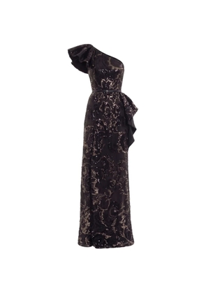 Saiid Kobeisy ruffled sequin-embroidered maxi dress - Black