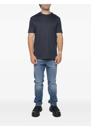 Armani Exchange logo-patch cotton T-shirt - Blue