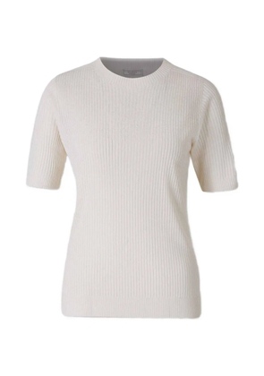 Peserico ribbed-knit short-sleeve sweater - Neutrals