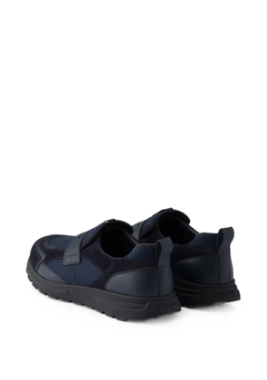 Prada Prax mesh fabric and leather loafers - Blue