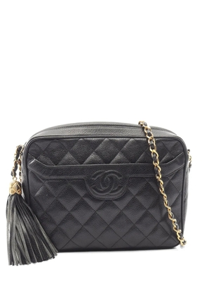 CHANEL Pre-Owned 1991-1994 Matelassé tassel caviar skin shoulder bag - Black