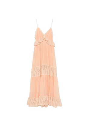 Raquel Diniz Lory crochet-trim pleated dress - Pink