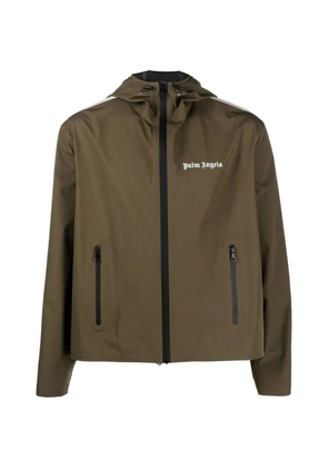Palm Angels logo-print hooded jacket - Green
