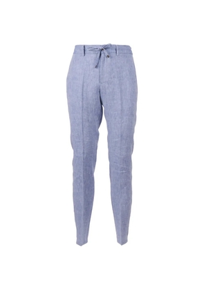 Berwich drawstring-waist linen trousers - Blue