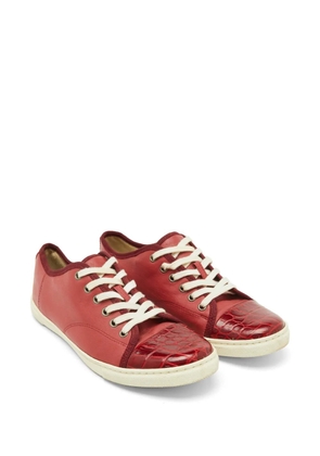 Lanvin Pre-Owned croc-embossed leather sneakers - Red