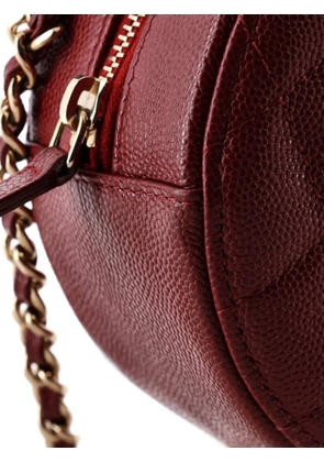 CHANEL Pre-Owned Round Clutch with Chain Quilted Caviar Mini crossbody bag - Red