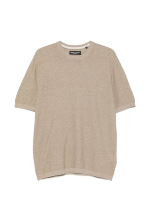 Marc O'Polo fine-knit ribbed-trim T-shirt - Neutrals