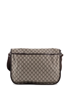 Gucci Pre-Owned Double Buckle Messenger Bag GG Coated Canvas Large crossbody bag - Brown